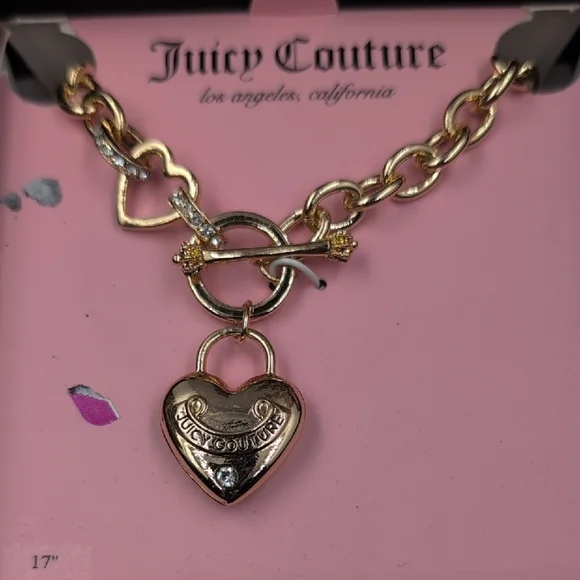 Juicy Couture Iconic Y2K Jewelry Set NIB Goldtone Chunky Chain Bracelet Necklace - Picture 3 of 4